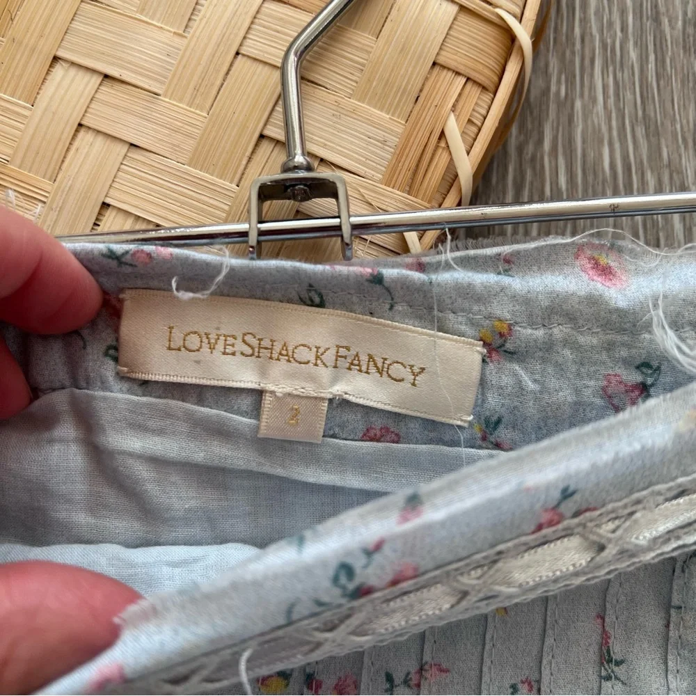 Loveshackfancy bara blue tiered ruffled mini skirt - Picture 9 of 12